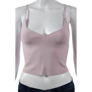 A.L.C. Womens Cropped Camisole V Neck Pink Sleeveless Designer Size XS